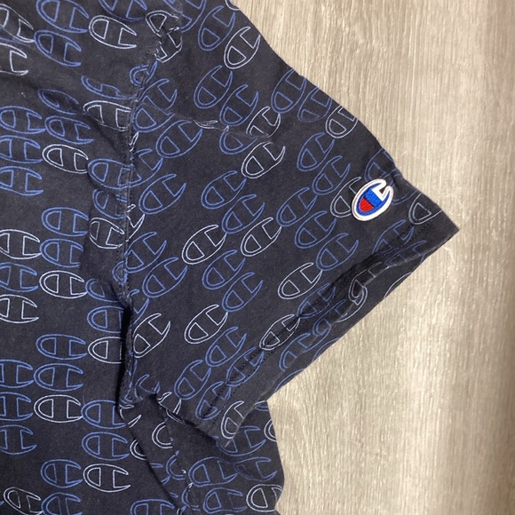 Champion Y2K 90’s Navy Blue Cotton Washed Out T-Shirt Short Sleeve L (Boy) - Picture 3 of 7
